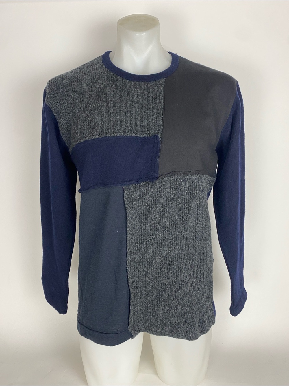 Comme des Garcons SHIRT patchwork Wool sweater Men’s Size Medium